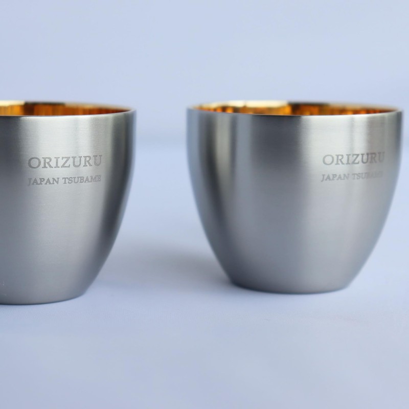 Nagao Tsubame-Sanjo Pair Drinking Cup Set, Origami Gold, Diameter 6