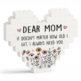 Encoink Mom Birthday Gifts Ideas, Building Blocks Puzzle Plaque, Unique Mom Gifts for Christmas, Heart-Shaped Presents for Mother from Daughter Son, Mother's Day, Thanksgiving, Home Decor