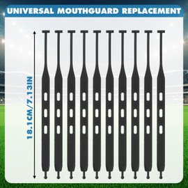 Flutesan 10 Pcs Football Tether for Mouth Guard Strap Only Universal Rugby Mouth Guard Replacement Strap Football Black Mouthguard Tether for Youth Sports Boxing Taekwondo Hockey Basketball
