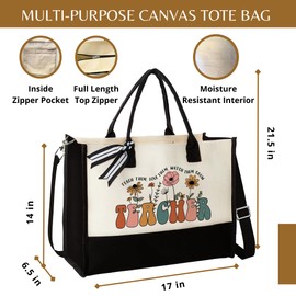 Teacher Gifts for Women - Teacher Appreciation Gifts, Gifts for Teachers Women - Teacher Christmas Gifts, Teacher Birthday Gifts, End of Year Teacher Gifts - Teacher Tote Bags for Women - Tote Bag