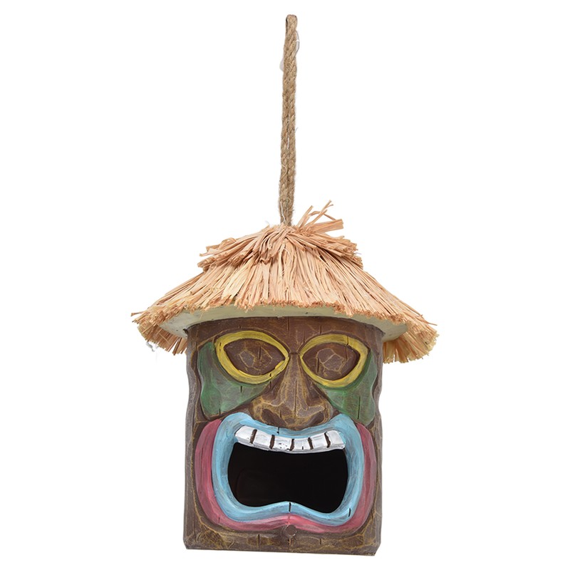 Hand Made Birdhouse Covered Resin Bird Feeder for Home Garden