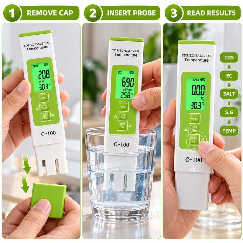 5-in-1 Digital Water Quality Tester for Hydroponics & Aquariums –