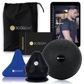 BOZEERA Trigger Point Pusher Set Fascia | Trigger Finger with Suction Cup | for Muscle Pain & Tension | 2x Trigger Point Massager & 1x Fascia Ball, Includes Video, Booklet & Bag