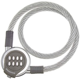 Bridgestone WL-PPL Push Pong Lock Bicycle Key Wire Lock Button Type Gray Anti-theft Security Diameter 0.4 x 23.6 inches (10 x 600 mm)