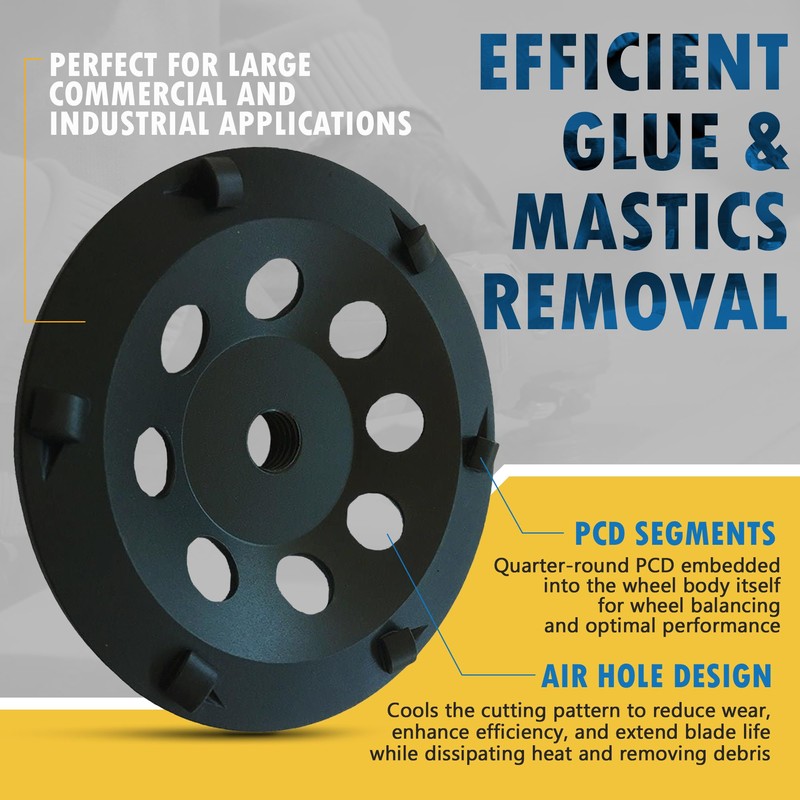 5" PCD Grinding Wheel for Epoxy, Glue, Mastic and Paint,