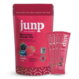JUNP Sugar Free Electrolytes Powder Packets for Water Instant Hydration Packets with Salt & Potassium, Zero Calorie, No Carbs No Sugar Electrolyte Drink Mix Sticks, Keto Friendly, Wild Berry 20 Pack