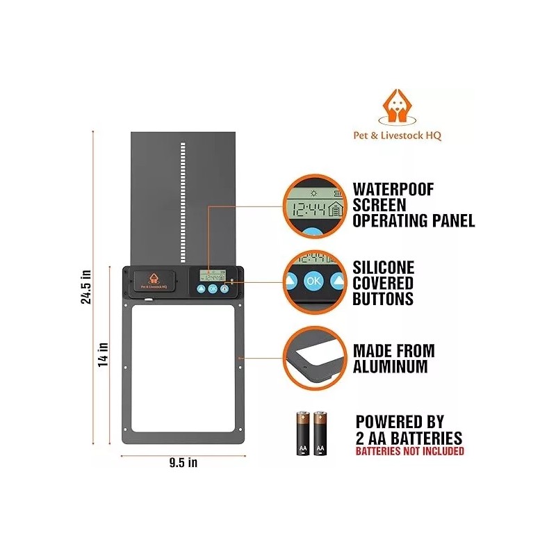 Pet & Livestock HQ Automatic Chicken Coop Door Opener Battery