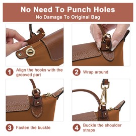 Leather Shoulder Strap for Mini Bag - Terracotta - Nude