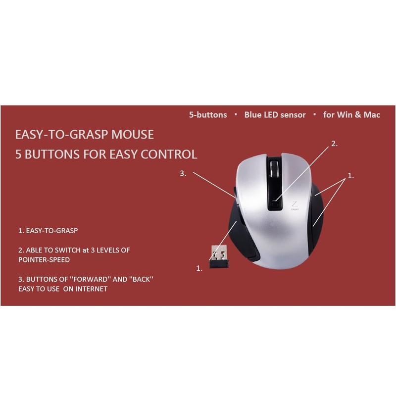 Digio2 Z Ultimate Shape 2.4GHz Wireless Mouse 5 Buttons Blue