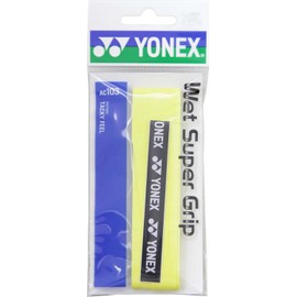 YONEX AC103 Tennis & Badminton Grip Tape, Wet Super Grip, Color: #004 Yellow, Pack of 1 Roll