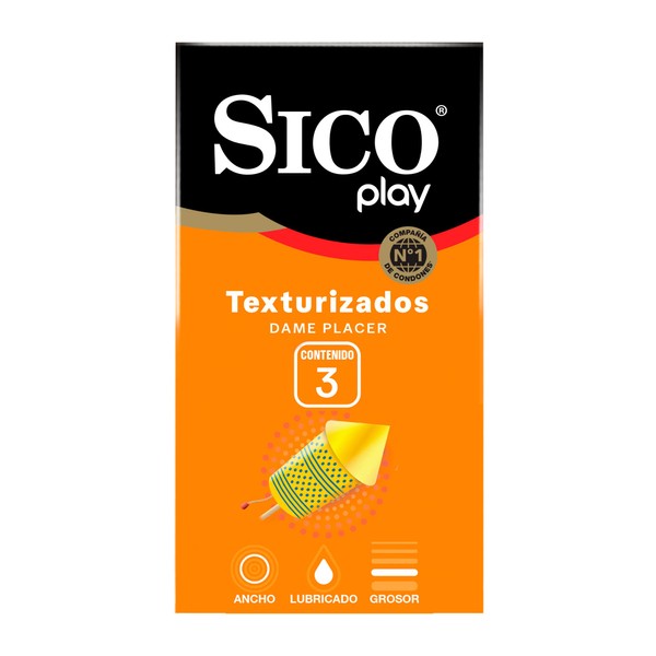 Sico Play, Condón de látex texturizado 3 piezas