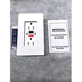GFCI Outlet Duplex Self-Test Tamper Resistant Outlet w/Wallplate & LED Indicator, UL Certified, White 15 Amp 125-V white by Palectric (10 Pack)