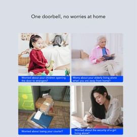 Video Doorbell Camera with Chime, Smart Video Doorbell Camera with 2 Way Audio, Smart Human Detection, Night Vision, HD Live Image, Cloud Storage