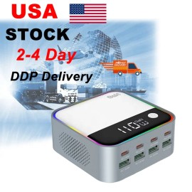 USB C Charger Block 120W GaN 8-Port USB Charging Station Hub Fast Wireless Charging Wall Charger Power Strip Adapter for iPadcolor: White, socket standard: AU