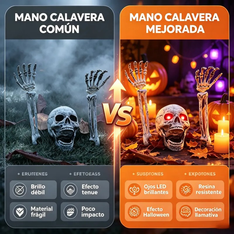 QZNICE - Decoración De Esqueleto De Halloween Para Jardín Con