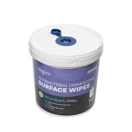 Zogics Antibacterial Wipes, EPA Registered Surface and Gym Equipment Disinfecting Wipes (800 Wipes) + Reusable Wipe Bucket Dispenser