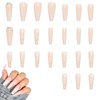 24 Pcs Pink False Nail Tip,Diamond False Nail Tip with