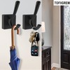 TOFIIGREM Black Wall Hooks Coat Hooks, Mudroom Hooks Bathroom Hallway