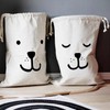 OCCOUMR Pack of 2 Cotton Laundry Bags with Practical Drawstring