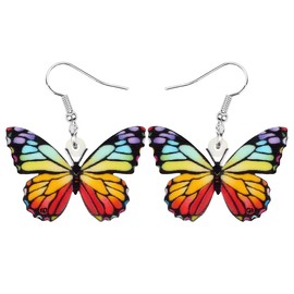 WEVENI Acrylic Cute Morpho Helena Butterfly Earrings Monarch Dangle Insect Jewelry for Women Spring Summer Party Gifts (Multi Butterfly)