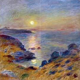 Tile Mural Seascape Sunset sea Beach by Pierre-Auguste Renoir Kitchen Bathroom Shower Wall Backsplash Splashback 2x2 6" Ceramic, Matte
