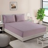 Lane Linen 100% Organic Cotton Twin Fitted Sheets, Lilac, 2-Piece