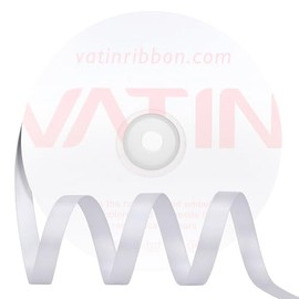 VATIN Double Face Silver Satin Ribbon 3/8" Continuous 50 Yards,Silver Polyester Fabric Ribbon use for Bows Bouquet, Gift Wrapping, Floral Arrangement Wedding Decoration