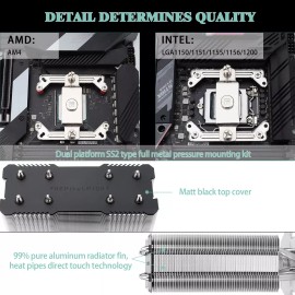 Thermalright CPU Air Cooler with 4 Heat Pipes PWM Fan and Aluminium Cover Fits AMD/Intel