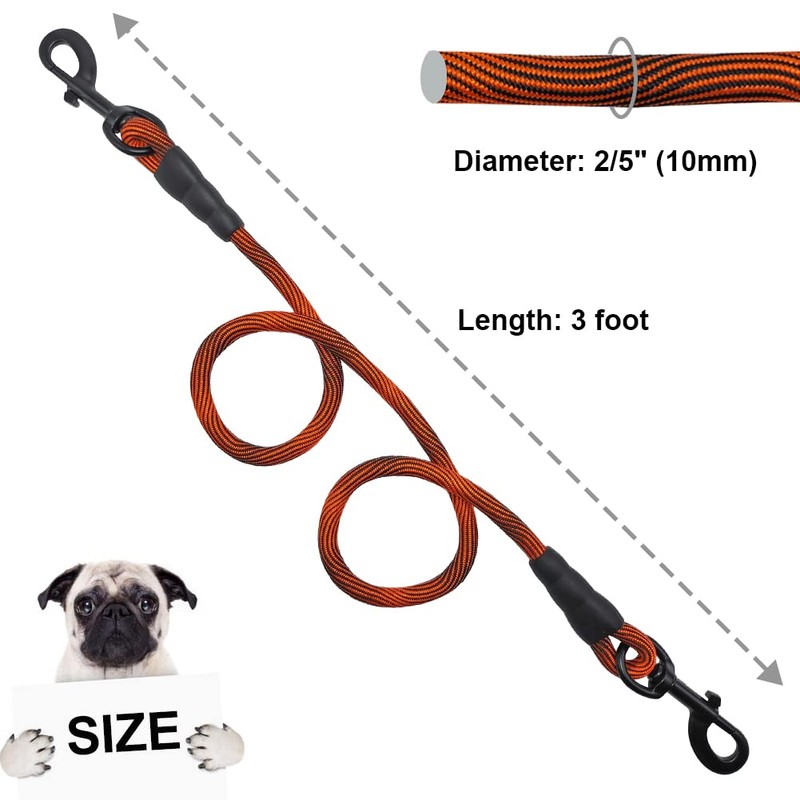 BTINESFUL 3FT Dog Tie Down, Nylon Rope Short Dog Tether