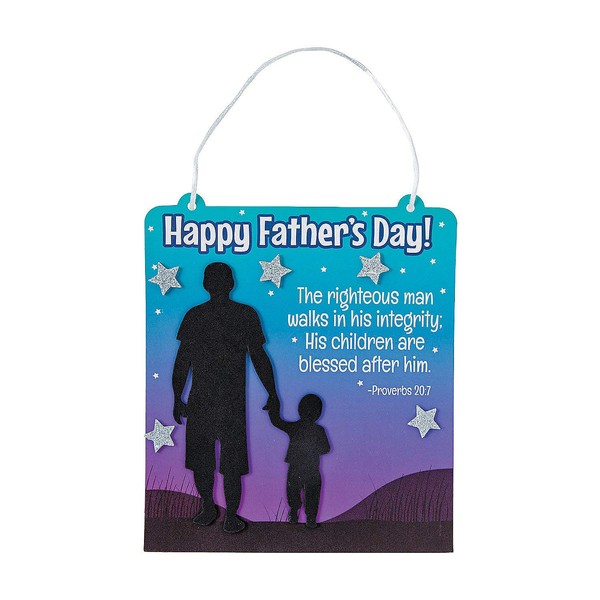 Fun Express Religious Father's Day Sign Craft Kit - Makes 12 - DIY Crafts for Kids and Sunday School Activities