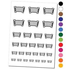 Accordion Music German Oktoberfest Temporary Tattoo Water Resistant Fake Body Art Set Collection - Black (One Sheet)