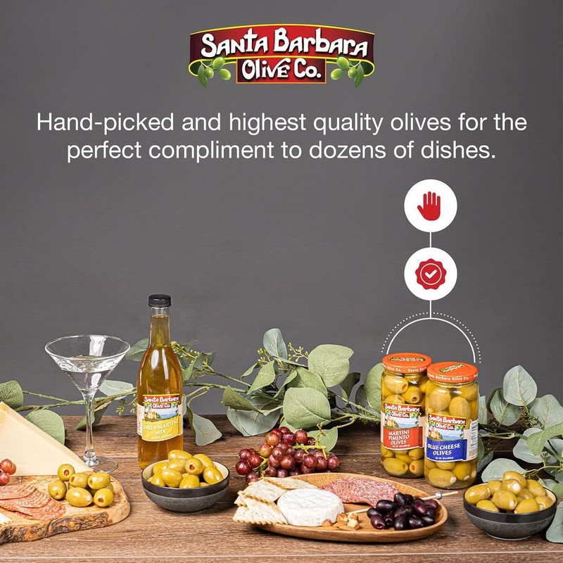 SANTA BARBARA OLIVE CO| Premium Individually Hand Stuffed Cocktail Olives