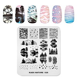 Nail Stamping Plate Fashion Nature Lake Lakeside River Seaside Jungle Night Sky Theme Multi-Pattern Stamp Print Image Stamp Template Nail Art for Nail Design By Rolabling