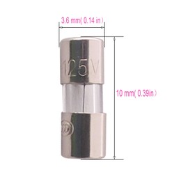 20PCS Mini Fuse 3.6x10 mm 5 A 5 amp 125 V 125 Volt 0.14x0.39 Inch F5AL Fast Blow Glass Fuses for Fan Plug and Micro String Lights,PCB,C9,C7,G40,Safety Plugs