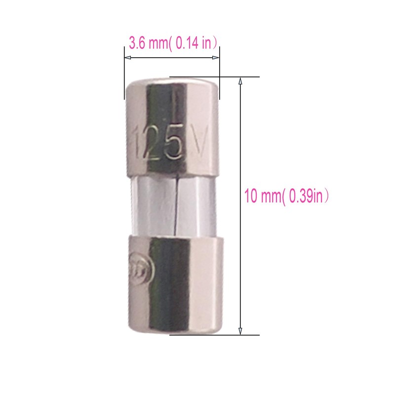 20PCS Mini Fuse 3.6x10 mm 5 A 5 amp 125