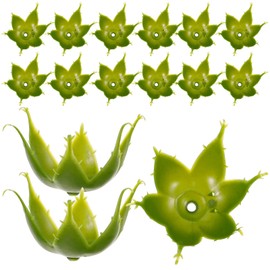 TEHAUX 100pcs Artificial Floral Receptacle, Plastic Rose Calyx Flower Stems for DIY Crafts, Green Sepals for Bouquet Arrangement and Decoration