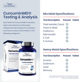 1MD Nutrition CurcuminMD Plus - Turmeric Curcumin with Boswellia Serrata - 285x More Absorbable | Joint Stiffness, Muscle Recovery, and Mood Support | 60 Capsules