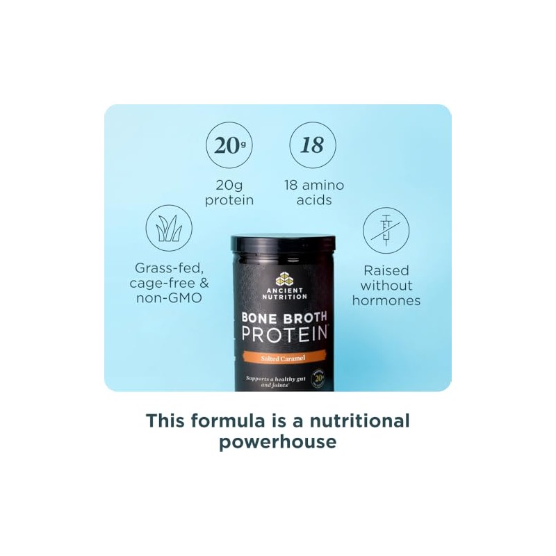 Ancient Nutrition Proteína de caldo de carne de vacuno, Caramelo