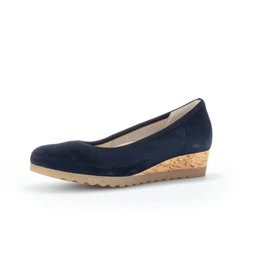 Gabor Women's Wedge Pumps, Women's Heel Shoes, Moderate Extra Width (G), Court Shoes, Wedge Heels, Dark Blue (Cork), 40 EU / 6.5 UK, Blue Dark Blue