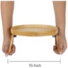 Esoes Bamboo Sofa Arm Tray Round Sofa Side Tables With