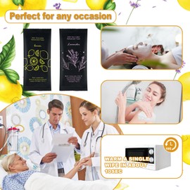 twoworld Moist Cotton Towel Bulk Moist Towelettes Individually Wrapped 8.7" x 8.7",White Towel Services,Refreshment Pre Moistened Towels Lavender and Lemon Scent for Travel Sport Party Spa Dentist Hote400