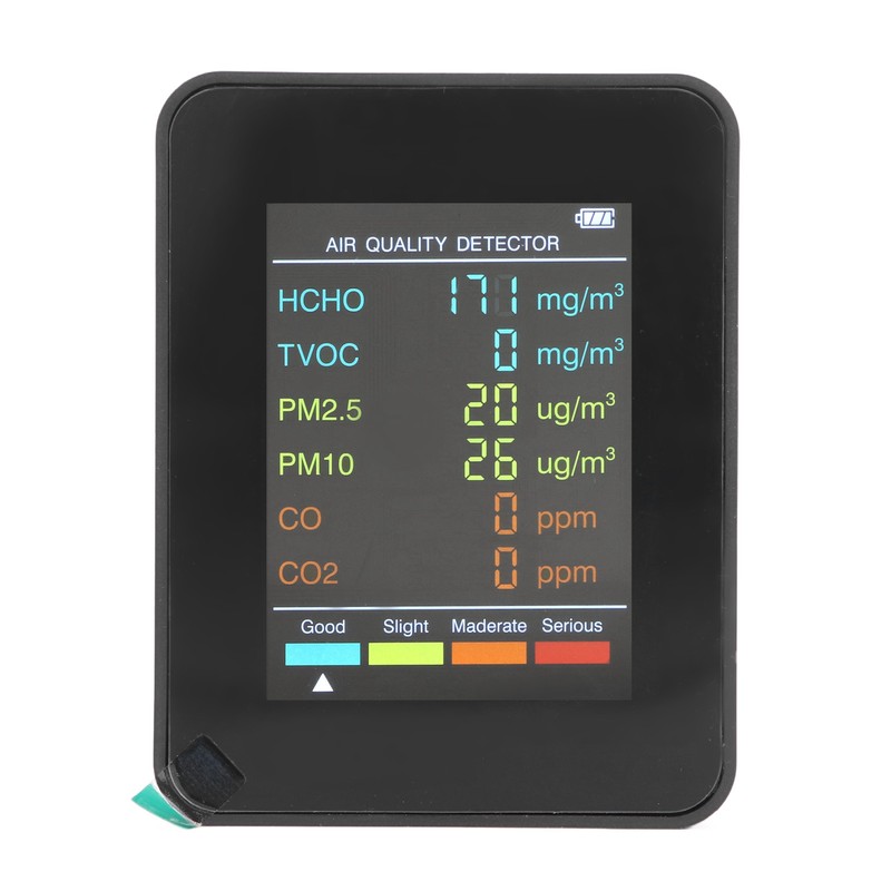 Air Quality Monitor Portable LCD Backlight Screen CO2 TVOC HCHO