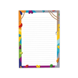 Writing Paper Set Letter Pad with Envelope for Boys Girls Kids Climbing Kids Motif Notepad Lined (A5 Pad with 25 Sheets + 15 Envelopes)