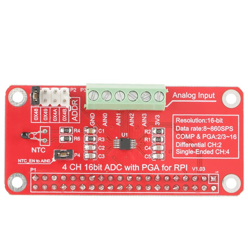 16 Bit ADC Analog to Digital Converter Module with I2C