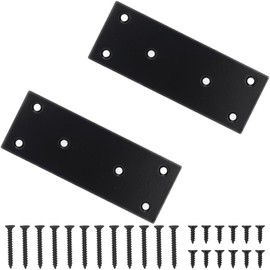 EVCUHASL 2 Pack Stainless Steel Flat Straight Brace Brackets, Double-Wide Metal Plate, Durable & Anti-Rust for Furniture Fastening & Fixing, Great for DIY Woodworking(48*128)