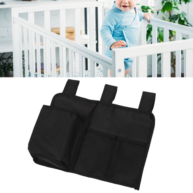 Bedside Storage Bag Nylon Bed Rail Hanging Organizer Pocket for