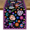 Mexican Fiesta Table Runner Fifth of May Sugar Skull Linen