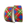 Christmas Nutcracker Plaid Wired Edge Ribbon, 1.5 Inch x 10