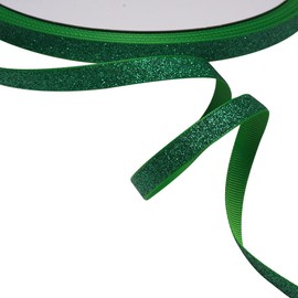 10 Yards 3/8 Inches Glitter Ribbon Sparkly Fabric Ribbon Gift Wrapping Ribbon Christmas Decorative Ribbon Bling Wrapping Ribbon Green