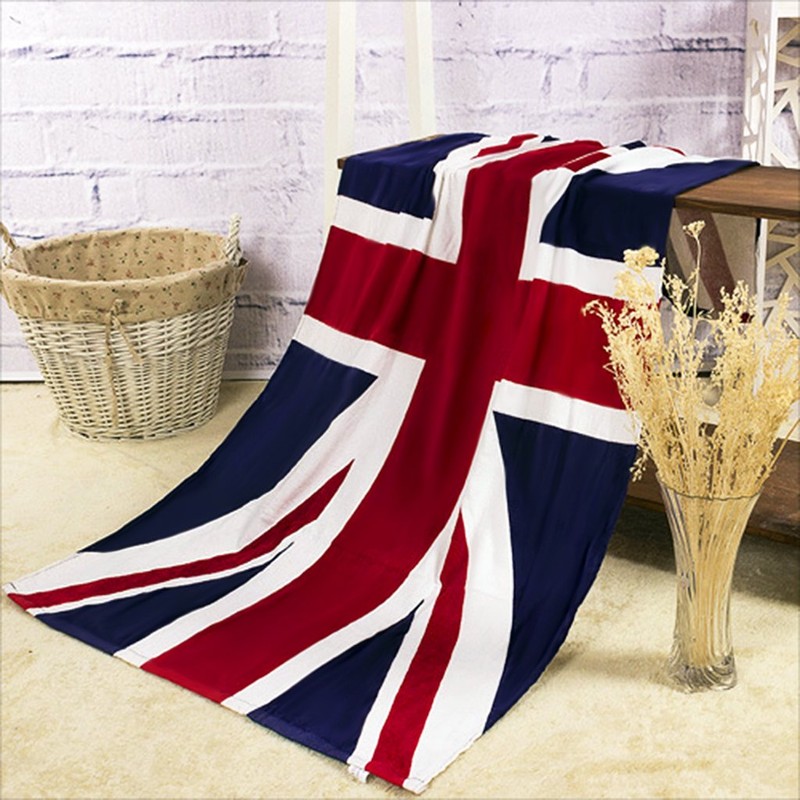 Large British Beach Towel Soft Microfiber Union Jack Pattern Bath